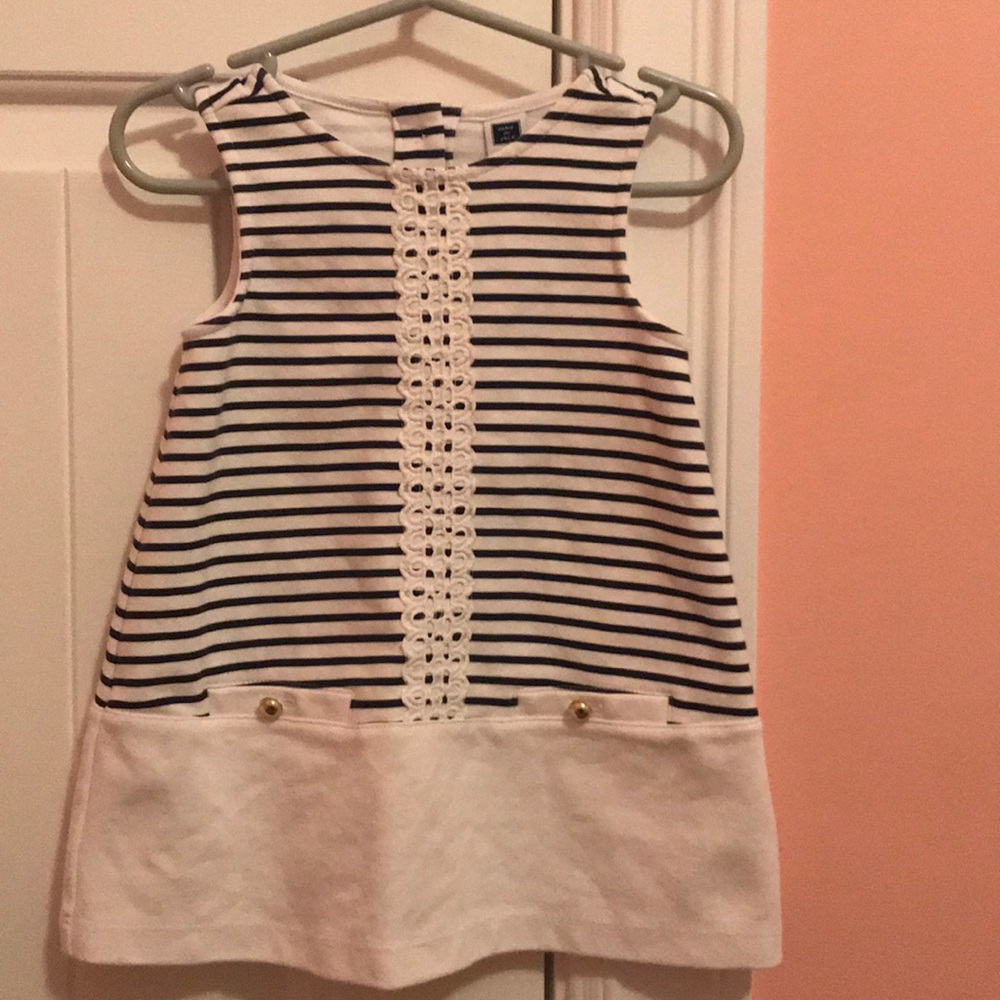 Janie and Jack navy and white striped dress